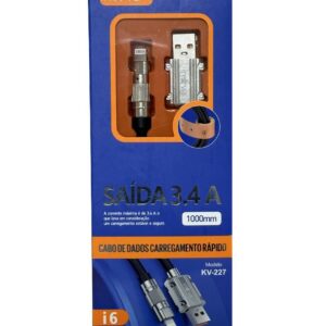 Cabo Lightning IOS 3.4A com 1 Metro INOVA - KV-227