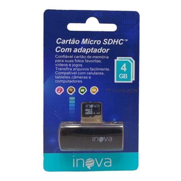 Cartão De Memoria 4gb Com Adaptador 8570 Inova - Imagem 1